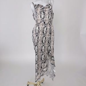 Missguided silk snake print midi dress